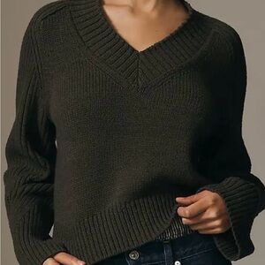 NWT By Anthropologie Bell-Sleeve V-Neck Sweater
